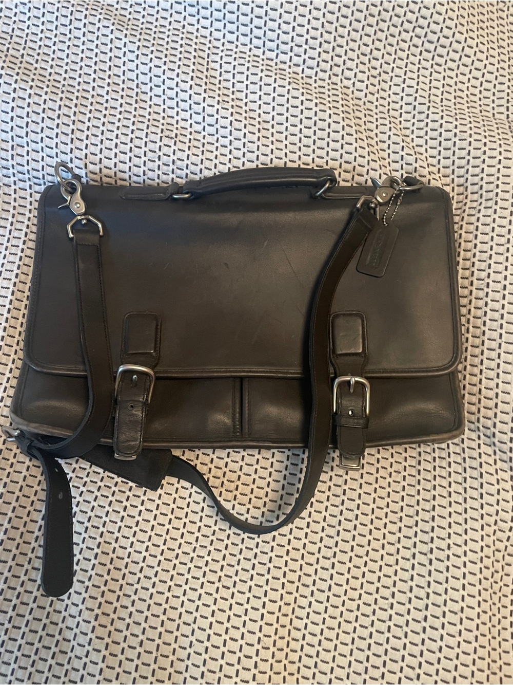 Vintage Coach Black Leather Briefcase — Glove-Tanned Cowhide, Style H9C-5328